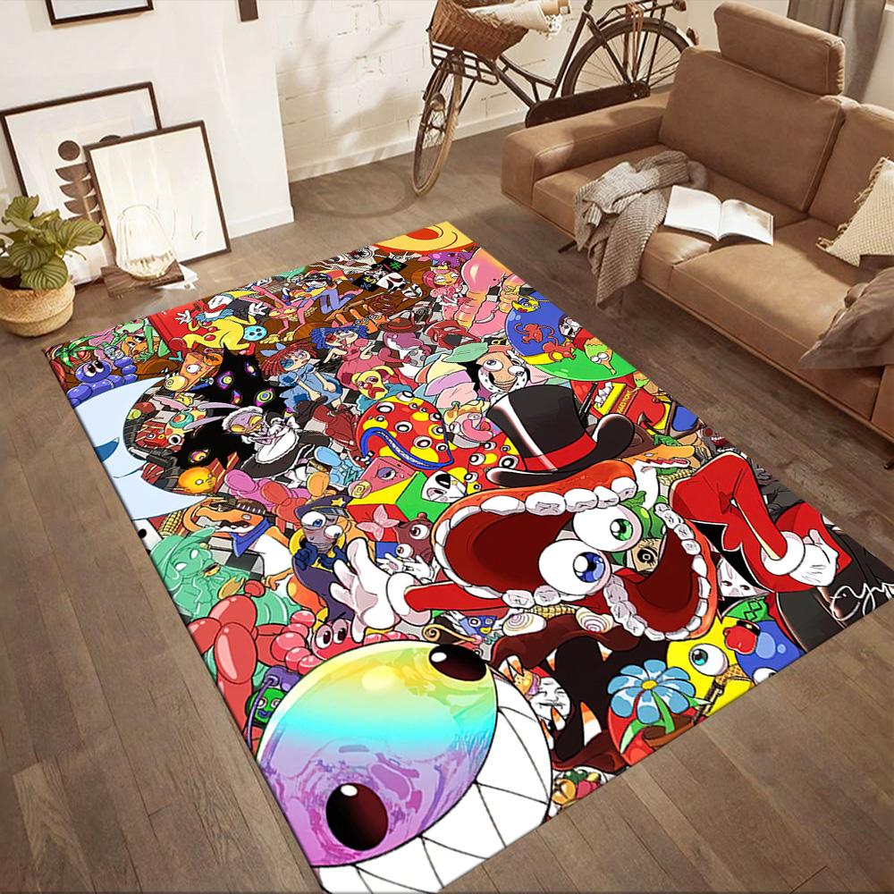 Digital Circus Floor Rug Office Rug Design for Balcony Bedrooms Playrooms Decorate room Anti-slip Rug Decorate Offices Best for Christmas