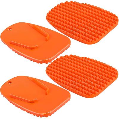 4 Pieces Orange Motorcycle Kickstand Motorcycle Foot Support Plate Motor Bike Support Stand Motor Anti Slip Plate Parking Accessory for Snow Slippery