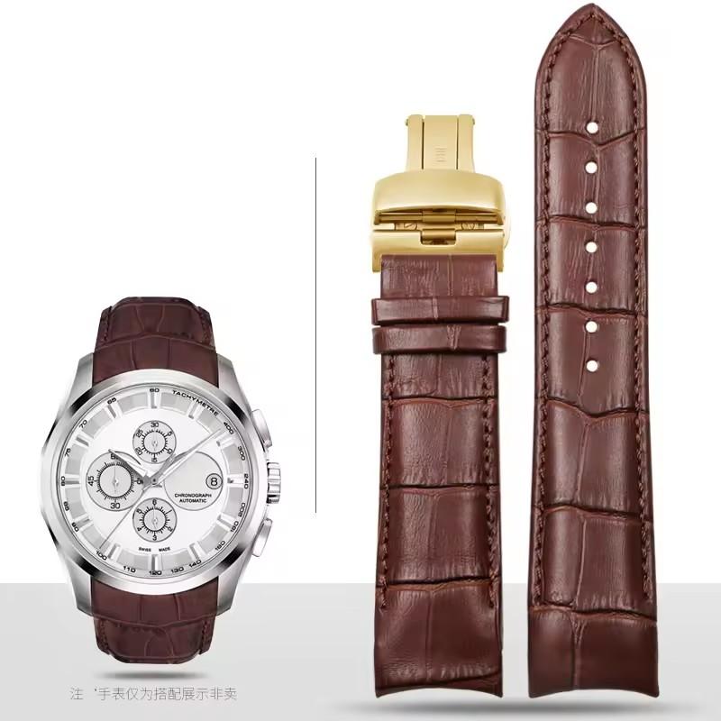 Изогнутый Кожаный Ремешок для Часов 22мм 23мм 24мм для Tissot Couturier T035 Ремешок для Часов Стальная Пряжка Браслет на Запястье