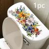 Toilet Stickers Flower Stickers Bathroom Self-Adhesive Painting Waterproof Stickers Toilet Cover Bathroom Walls Flower Stickers