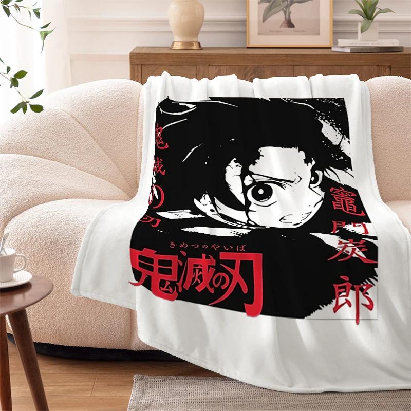 Пледы для дивана на зиму Аниме D-Demons Slayer Теплый на колени Кровать Флис Кемпинг Пушистые Мягкие Пледы Микрофибра Постельное белье Кинг-сайз