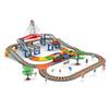 Electric Small Train Multifunctional Rail Car City Fire Engineering Diy Splicing Playset Road Sign Gadgets Boy Gifts
