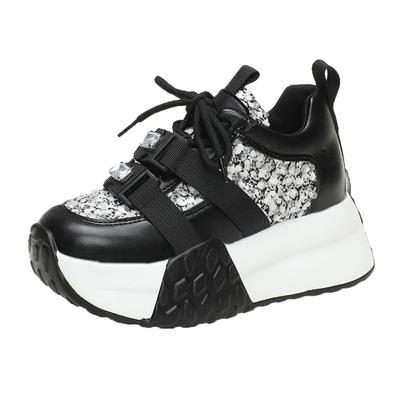 Модные 6 см Массивная Платформа Уличные Кроссовки Женские Зимние Супер Высокий Каблук Повседневная Обувь Женская Обувь Увеличивающая Рост Ботильоны Женские Весна Лето