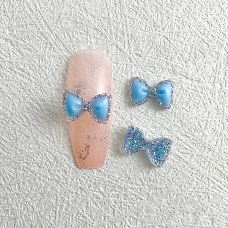 30 шт./пакет Светящиеся Супер Вспышка 3D Бант Ювелирные Изделия для Нейл-Арта Милый Бант Украшение для Ногтей Дизайн Сделай Сам Смола Аксессуары для Нейл-Арта