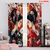 2 шт., 2D печать на ткани, Шторы Гейша Элегантность Универсальные Прочные Полиэстер (без стержня) Идеально для спальни в любое время года,