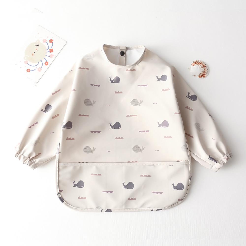 Cute Baby Bibs Toddler Waterproof Long Sleeve Apron Cartoon Animals Children Feeding Smock Bib Baby Stuff  Newborn Accessories