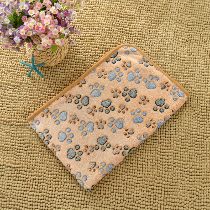 Flannel Pet Blanket,Cute Dog Paw Print Blanket Pet Mat for Puppy Kitten Warm and Comfortable Blanket Suitable for Cats and Dogs