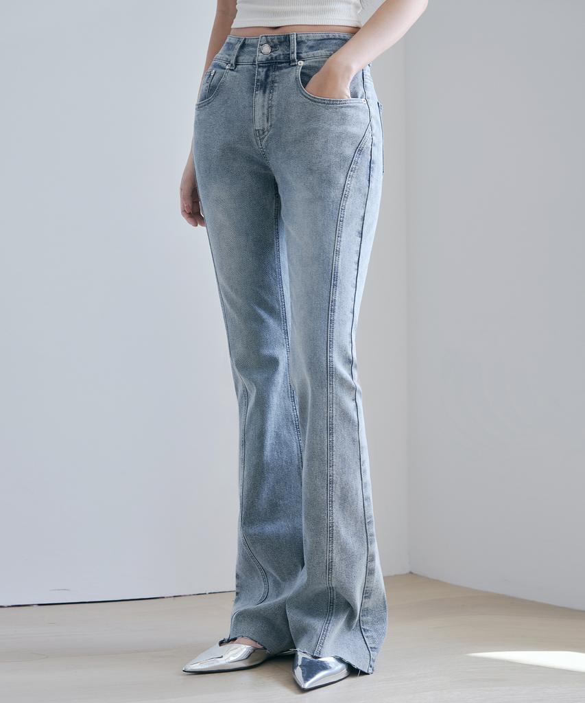 Джинсы Bootcut Awodeijeu с разрезами [Светло-голубые]