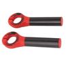 1 Pair Handlebar Ends with Covers Carbon Fiber Handle Grip Ends for 22.2mm Diameter Bar Mountain Bike Red