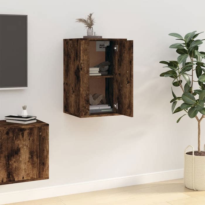 Maison Exclusive - Meuble TV mural Chêne fumé 40x34,5x60 cm
