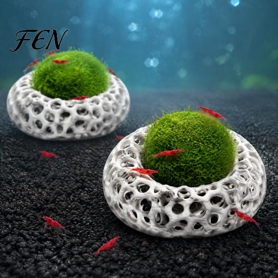 Shrimp Cave for Aquarium 2Pcs Caves Plants, Round Hideouts, Cherry & Dwarf Tank Breeding Hides Moss Ferns And Anubias, Decoration Accessories