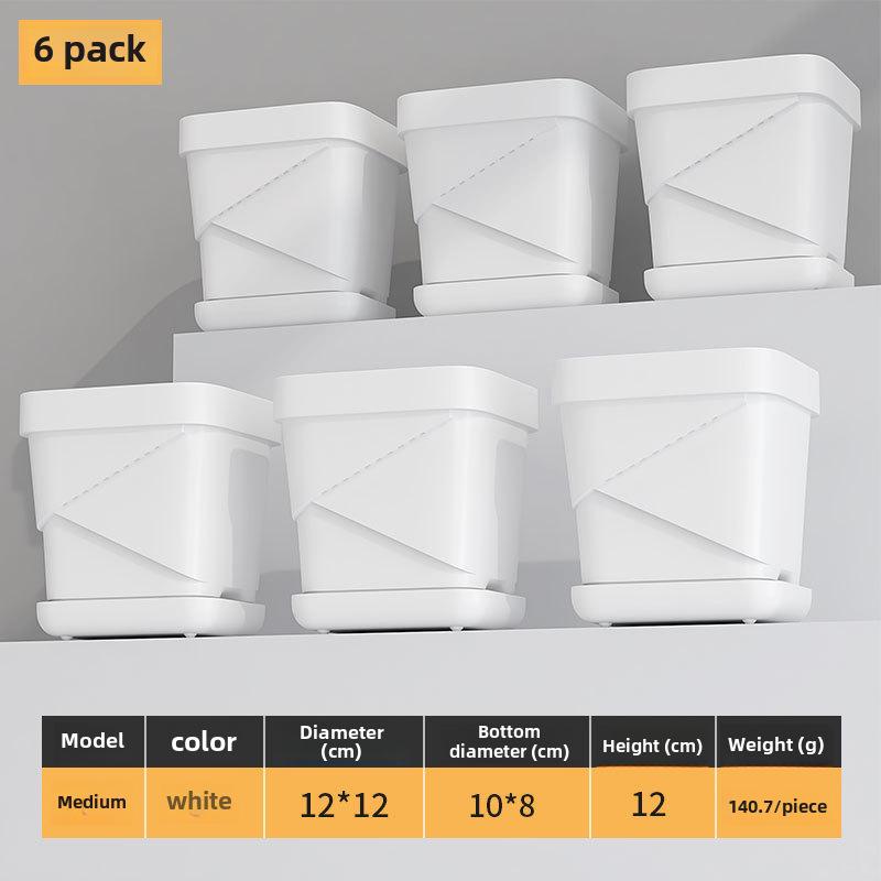 Прочные дышащие пластиковые квадратные цветочные горшки для дома и офиса