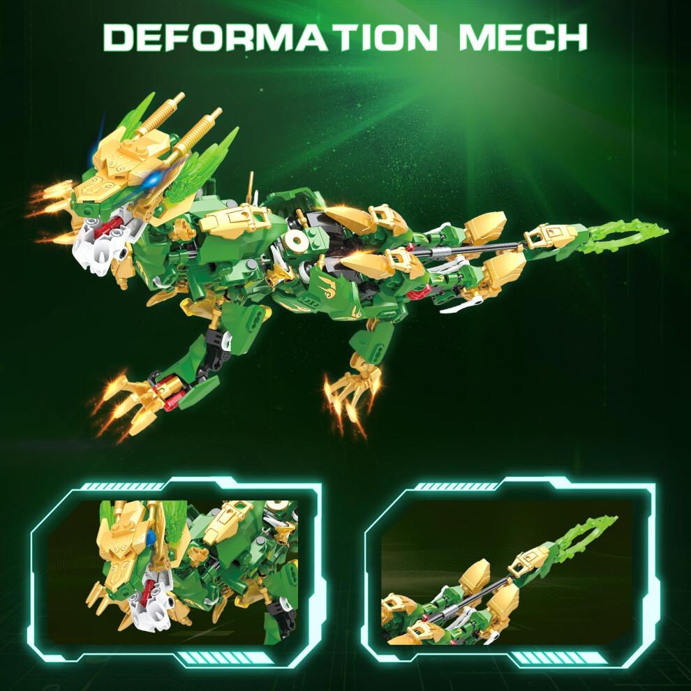2in1 Transforming Robot and Mech Dragon Building Toy Set for Kids STEM Skill Play