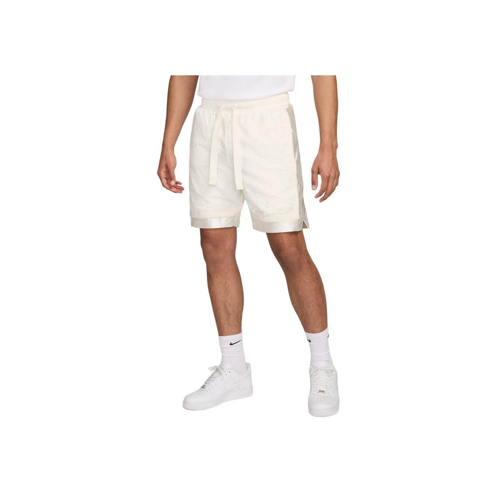 Nike Solid Color Full Print Simple Mid Waist Breathable Lace Up Casual Shorts Men Shorts White FN2857-133