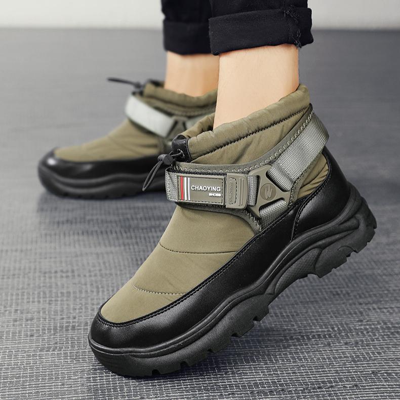 Мужские зимние теплые ботинки для снега, водонепроницаемые ботинки по щиколотку, нескользящие короткие ботинки с меховой подкладкой для мужчин, легкие уличные спортивные ботинки для пешего туризма