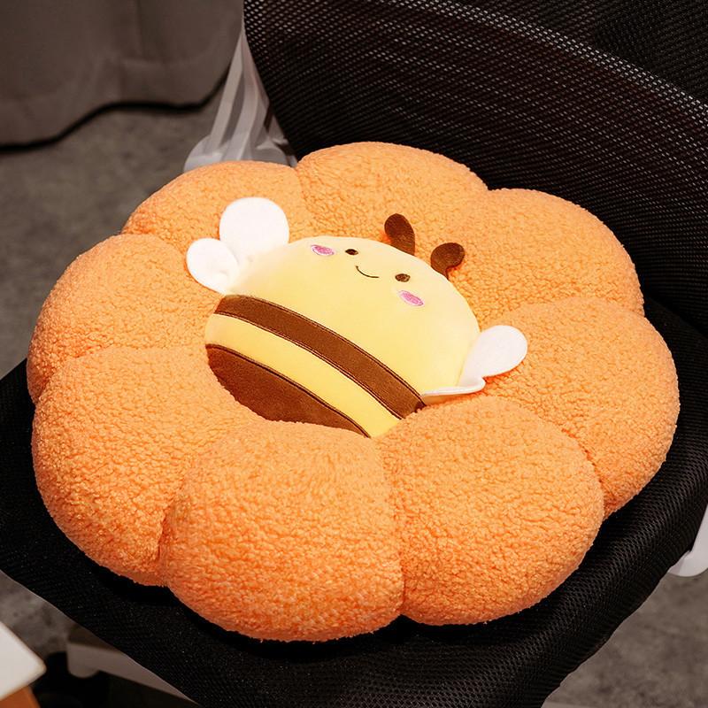 Plush Teddy Toy Animal Cushion Embroidered Design Children Room Nook Reading