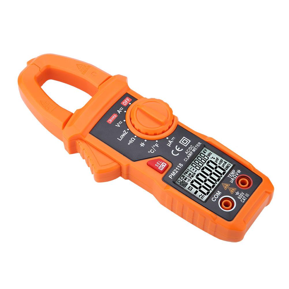 Токоизмерительные клещи Цифровой мультиметр PEAKMETER PM2118 Двойной дисплей AC Клещи-мультиметр NCV Омметр Емкость Температурный тестер