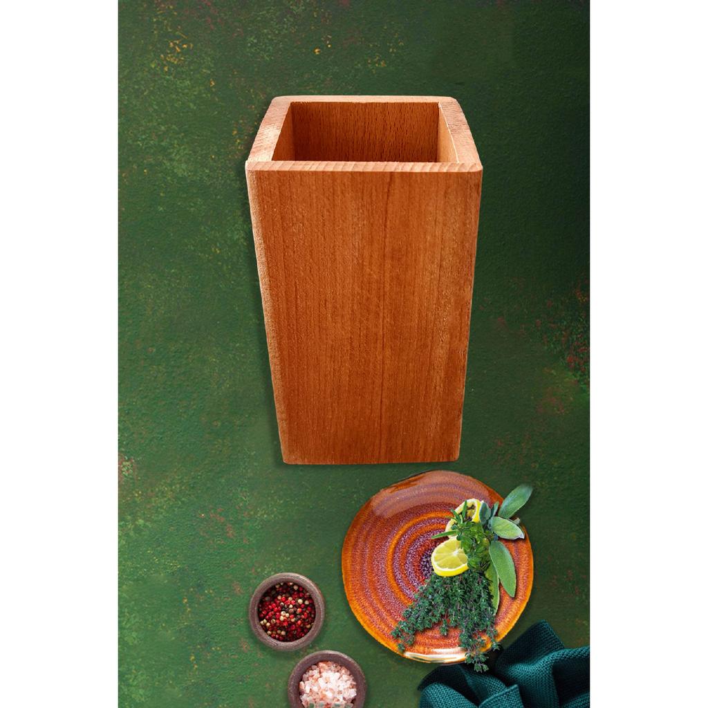 Wooden Wooden Spoon Set With Stand Food Serving Presentation Spoon Set Wooden Spoon Holder (5 Pieces)