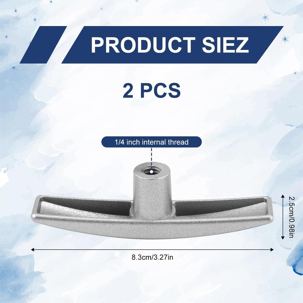 2pcs RV Waste Valve Handle Replacement, Fits 1/2" & 2" & 3" RV Sewer Dump Valve Camper Van Aluminum Tank Gate Valves Grey Water Valve Handle