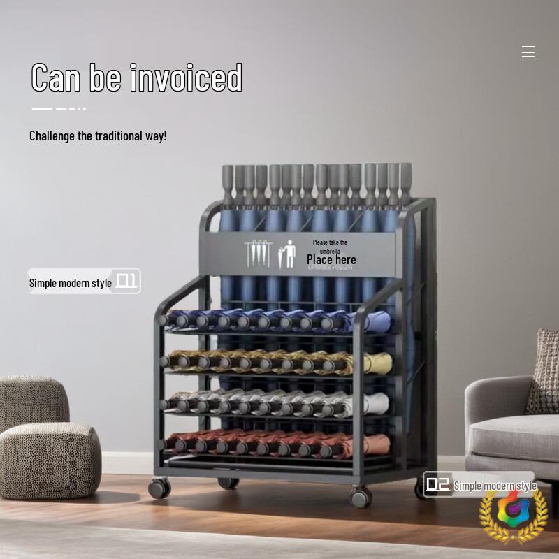 Коммерческая подставка для зонтов большой вместимости с поддоном для сбора воды для офиса, вестибюля отеля, класса или входа.