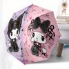 Kuromi,My Melody Automatic Folding Umbrella Simple 8 Rib Design, Bright Cartoon Pattern, Durable Iron Frame, Suitable For Travel, Outdoor, B