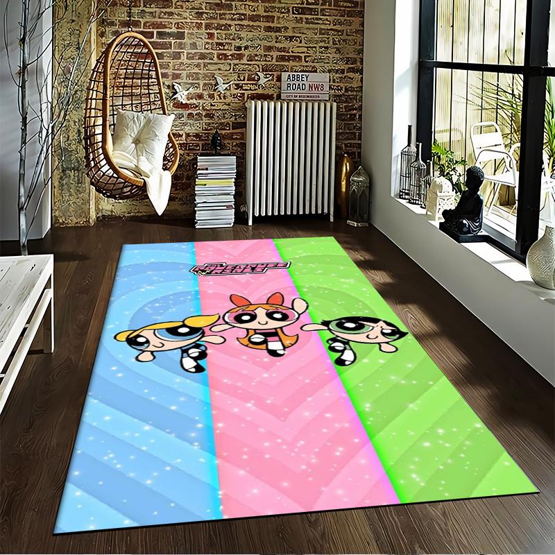 Colorful Cartoon Characters Carpet with Sparkling Background Design Suitable for use as an anti-slip for living room bedroom sofas