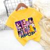 Детская футболка K-pop с мультяшным принтом, короткий рукав, летняя, удобная, забавный подарок для фанатов, футболки в стиле Харадзюку, одежда для девочек