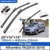 3 ШТ. Для Seat Alhambra 7N 2010-2019 28"+16"+14" Передние Задние Щетки Стеклоочистителя Лобовое Стекло Стеклоочиститель Окна Аксессуары 2019