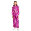 Girls Hip-hop Jazz Dance Performance Costume Long Sleeve Stand Collar Zipper Metallic Jacket Matching Pants Set