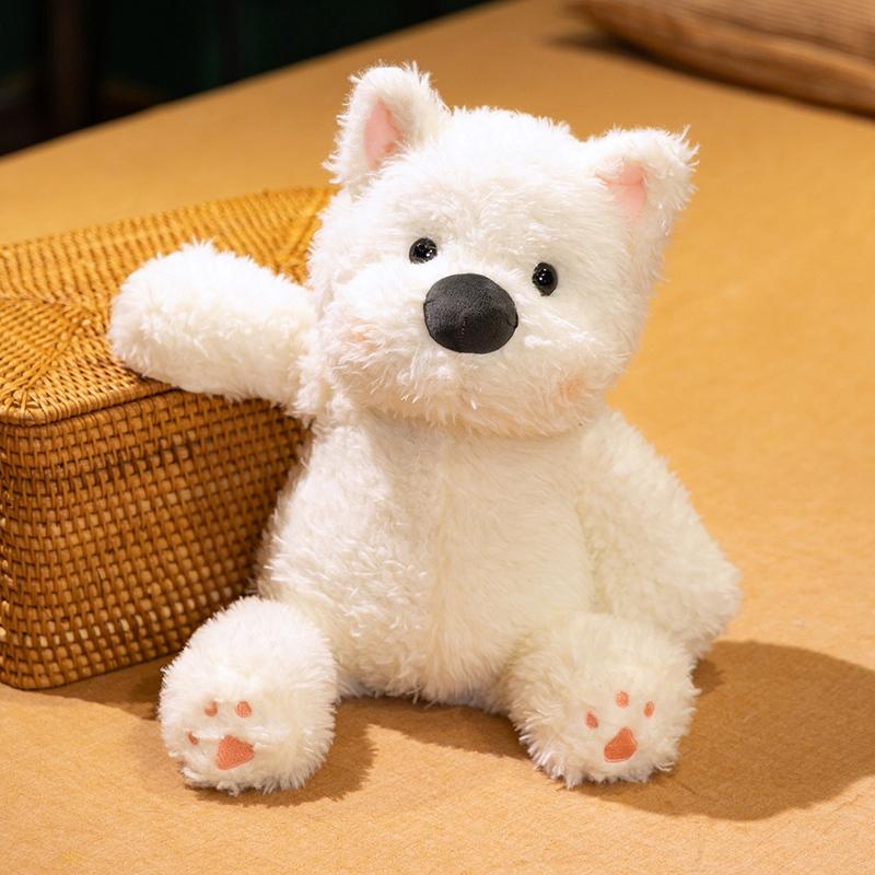 Милая пушистая плюшевая кукла Вест-Хайленд-Уайт-терьер Мягкая имитация собаки Мягкая игрушка Подарки для детей