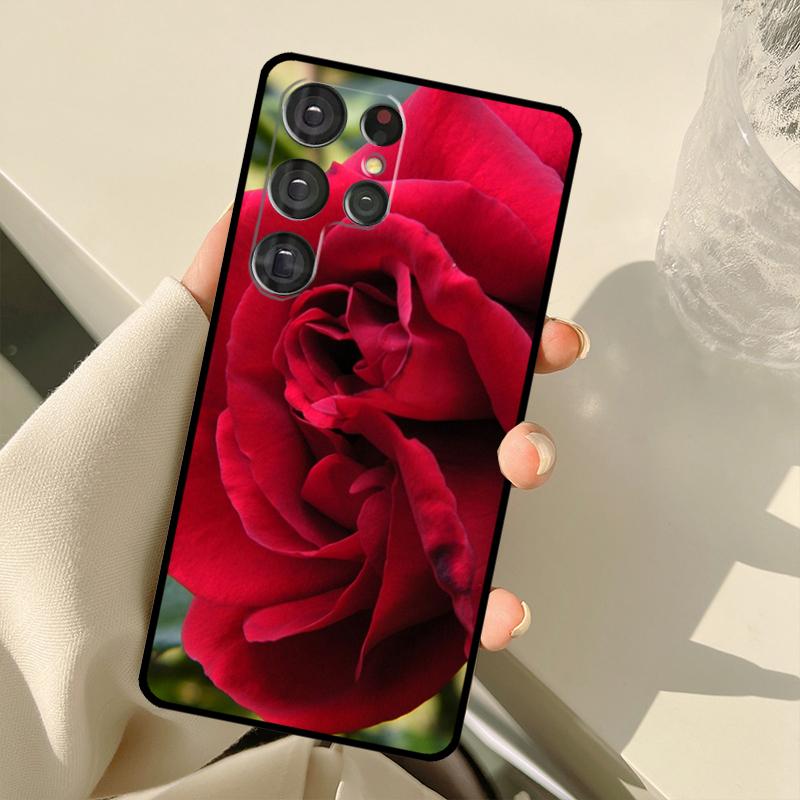 Ярко-красные Цветы Розы Чехол Для Samsung Galaxy S23 S22 S21 Ultra Note 20 S8 S9 S10 Note 10 Plus S20 FE S21 FE Чехол