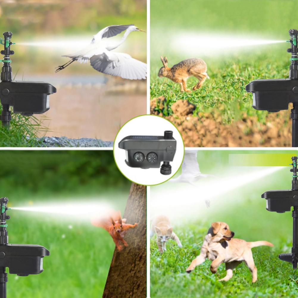 2 IN 1 Motion-activated Sprinkler Animal Repeller Sprinkler Scaring Away Wild Animals Solar Sprinkler Large Area Irrigation Tool