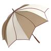 Large Flower Long Difficult To Get Piping X Light [Chinoiserie Modern] Umbrella, Women's, Motif, Umbrella, Deep, Wet, (Beige Brown)