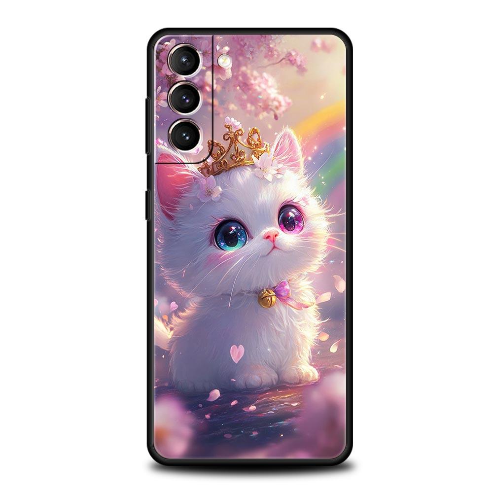 Чехол для телефона с ярким дизайном кошки для Samsung Galaxy S26 S25 S24 S23 S22 S20 S21 FE Ultra S25 Edge Plus 5G Мягкий ТПУ Чехол Сумка Funda