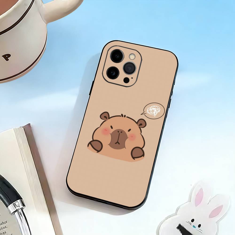 Милый K-Kawaii Капибара Чехол для телефона Силиконовый Мягкий Для IPhone 17 16 15 14 13 12 11 X XR Plus Pro Max Plus