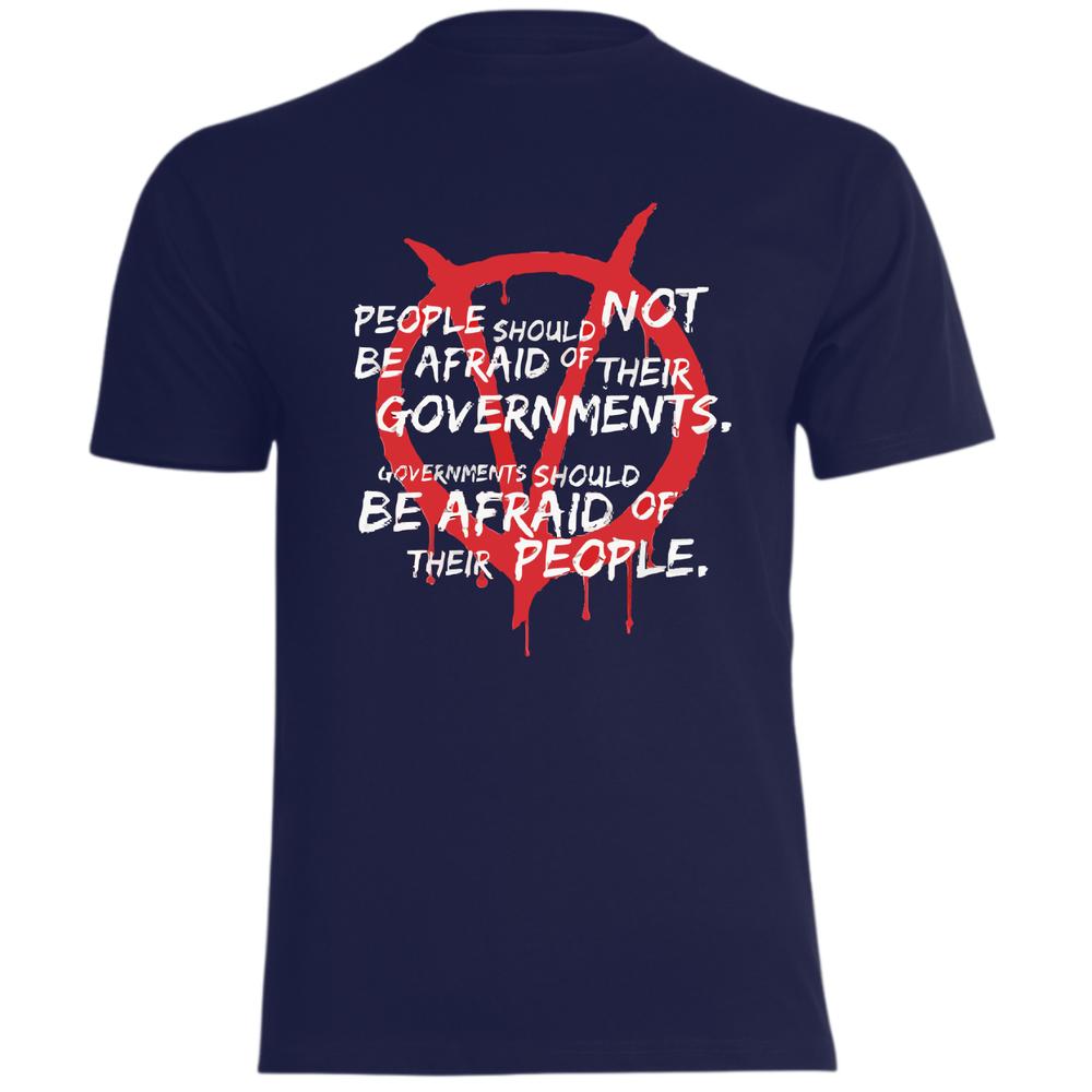People And Governments Inspired by V For Vendetta Printed TShirt
