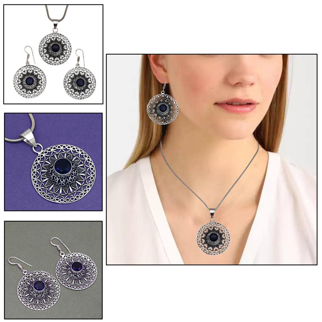 Комплект ювелирных изделий из танзанита, кварцевый драгоценный камень, подвеска, ожерелье 18-20 дюймов