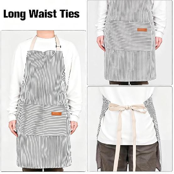 2 Pack Adjustable Bib Apron, Waterdrop Resistant with 2 Pockets for Men Women, Suit for Kitchen And Outdoor BBQ