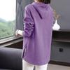 Hooded Sweater Women's Fall and Winter Striped Long-sleeved T-shirt Big Yards  Ing Solid Color Shirt Casual Pullover Tops
