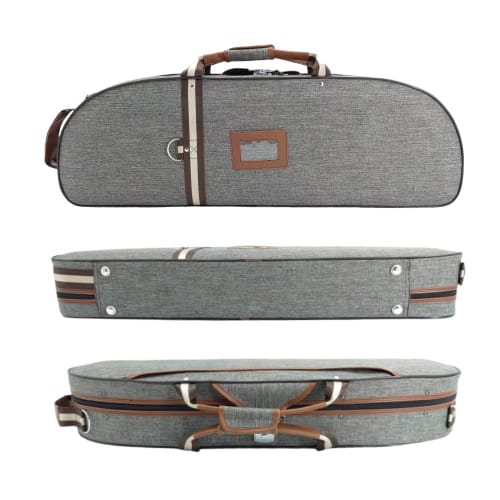 WUQIMUSC 4/4 Full Size Violin Case, Nylon Oxford Cloth, Lightweight Box with Adjustable Shoulder Strap, Travel Violin Case Bag (Gray)
