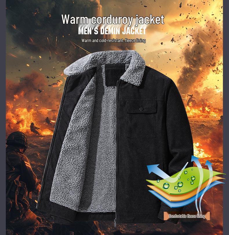 Men's Winter Corduroy Jacket with Lambswool Lining