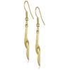 24k Gold Twisted Leaf Drop Earring