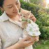 Cotton Dog Suspenders Dress Thin Breathable Summer Cat Clothes Puppy Princess Skirt  Spring