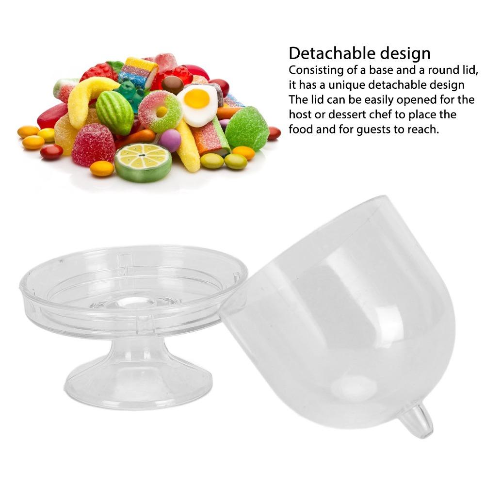 12pcs With Dome Cover Small Cake Display Stand Mini Size Cake Plate With Lid Dessert Tray Tea Party