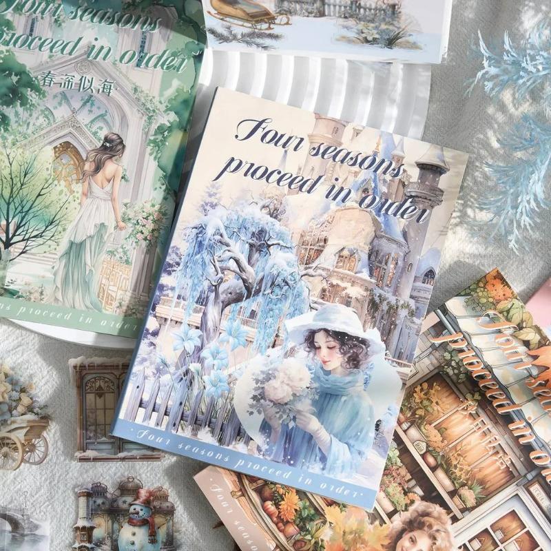 20Sheets PET Stickers Season Series PET Decorative Stickers Diary Girls Scrapbooking Material Decor Album Stationery Stickers