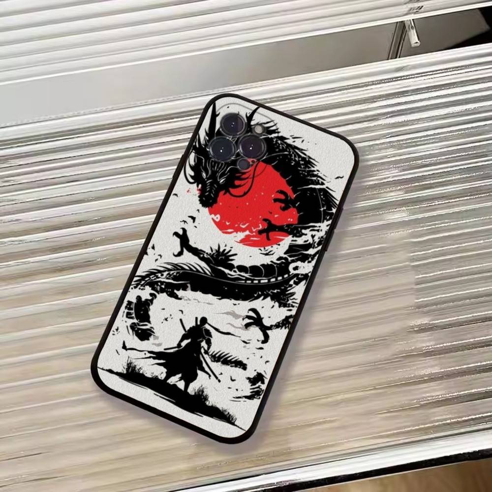 Персонализированный японский чехол для телефона Bushido Для iPhone 17,16,15,14,13,12,11 Plus,Pro Max,XS,Мягкий силиконовый черный чехол