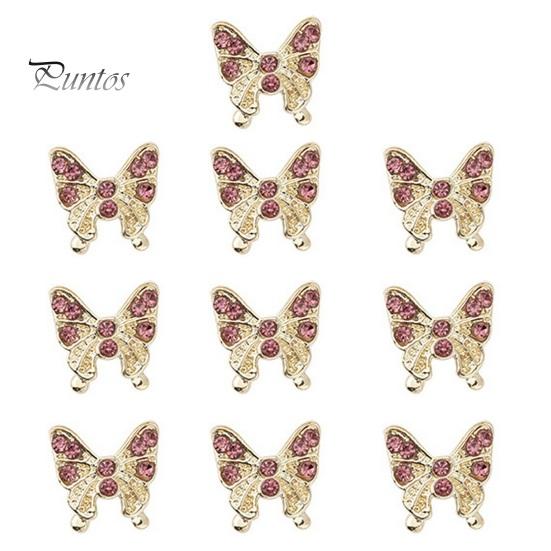 10 шт., подвески для ногтей в виде бабочек, блестящие стразы, инкрустация из искусственного кристалла, 3D подвески, аксессуары для маникюра «сделай сам», ювелирные изделия для дизайна ногтей, украшения для чехла для телефона, украшения для ногтей