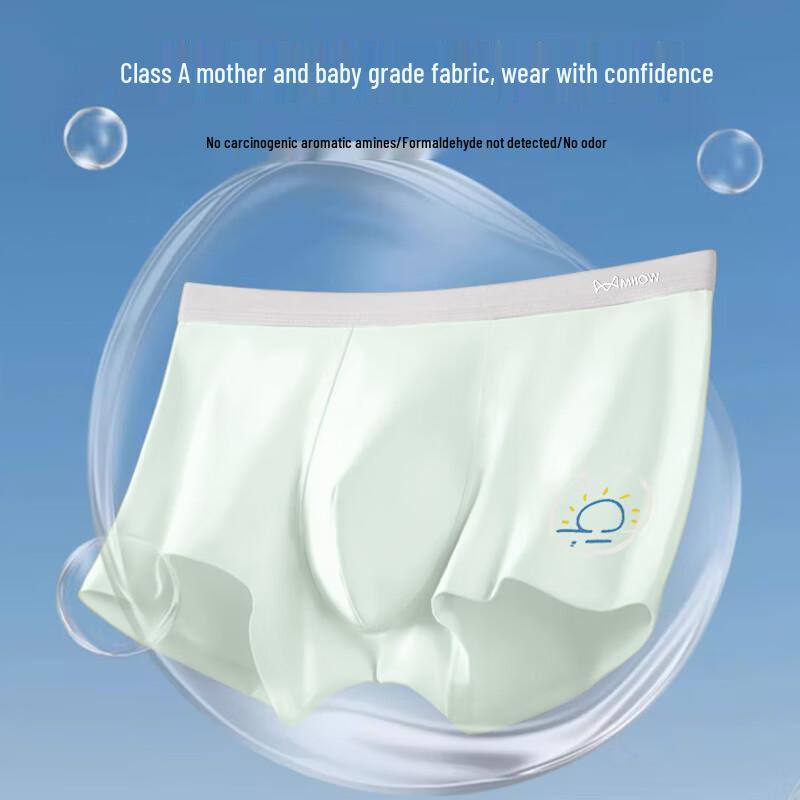 MaoRen Teen Boys' 95% Pure Cotton 7A Antibacterial Boxer Briefs (4-Pack)