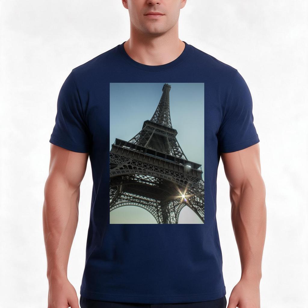 Eiffel Ray of Sunshine TShirt Summer Casual Cotton Tee Oversized Streetwear Tops Vintage Graphic Print Unisex Unisex Women