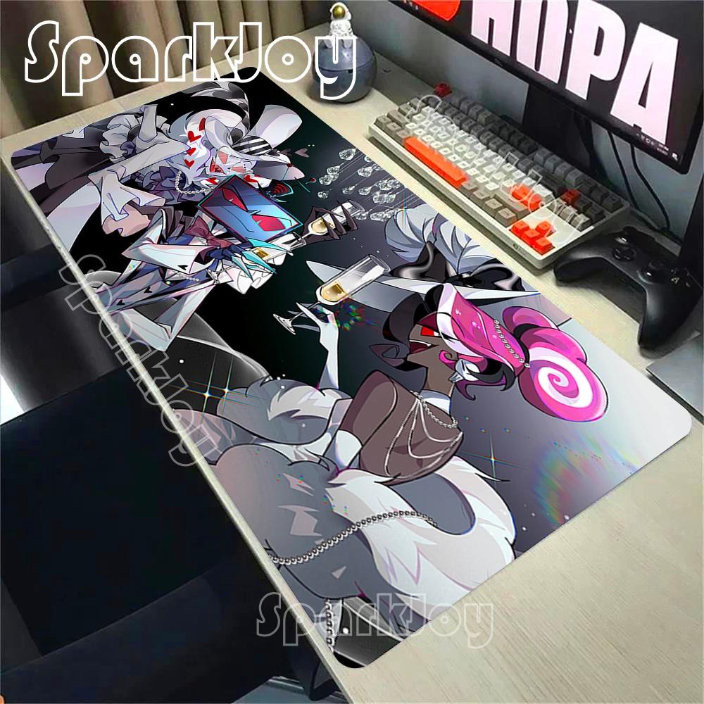 Hd Xxl Anime Gaming Mouse Pad Hazbin Hotel Rug 90x40cm Game Computer Pc Accessories Tabletop Keyboard Pads Coaster Gamer Carpet
